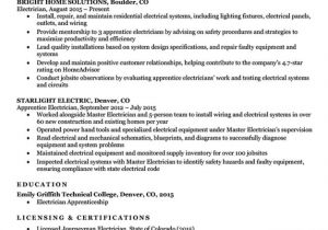 Resume format for Electrician Job Electrician Resume Sample Writing Tips Resume Companion