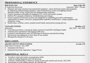 Resume format for Electrician Job Industrial Electrician Resume Sample Resume Ideas