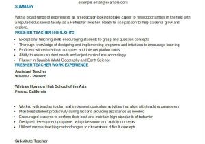 Resume format for Fresher Teacher Job 29 Basic Teacher Resume Templates Pdf Doc Free