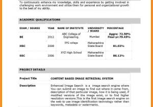 Resume format for Fresher Teacher Job In India 10 Cv Sample for Fresher theorynpractice