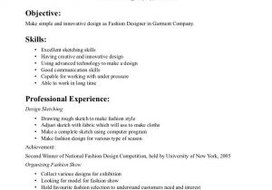 Resume format for Fresher Textile Designer Cv Internship Fashion Fashion Designer Freshers Cv Samples