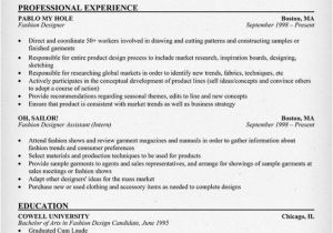Resume format for Fresher Textile Designer Fashion Designer Resume Help Resumecompanion Com
