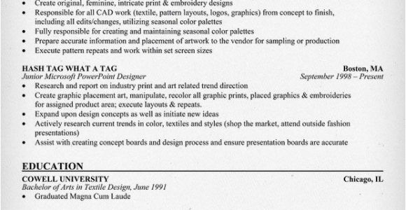 Resume format for Fresher Textile Designer Textile Designer Resume Example Clothes Fashion