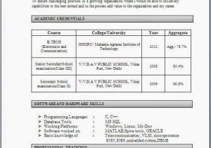 Resume format for Freshers Engineers Simple Resume format for Freshers Engineers 6 Fresher