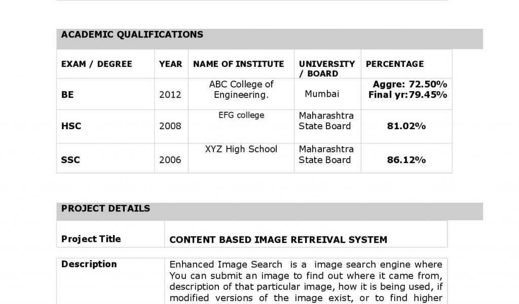 Resume Format For Hindi Teacher Job In India 10 Indian Teacher Resume 