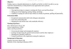 Resume format for Hospital Job Example for Hospital Administration Resume Http