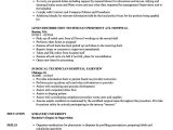 Resume format for Hospital Job Hospital Technician Resume Samples Velvet Jobs