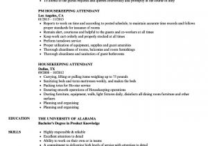 Resume format for Housekeeping Job Housekeeping attendant Resume Samples Velvet Jobs