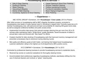 Resume format for Housekeeping Job Housekeeping Resume Sample Monster Com