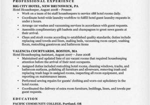 Resume format for Housekeeping Job Housekeeping Resume Sample Resume Companion