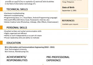 Resume format for Job Application Contoh Application Letter Untuk Marketing Contoh Bu