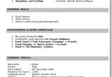 Resume format for Job Fresher Word Resume format for Freshers