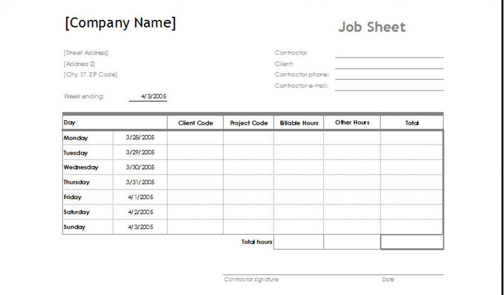 Resume format for Job In Excel Sheet 14 Job Sheet Templates Printable ...