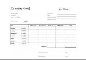 Resume format for Job In Excel Sheet 14 Job Sheet Templates Printable Word Excel Pdf