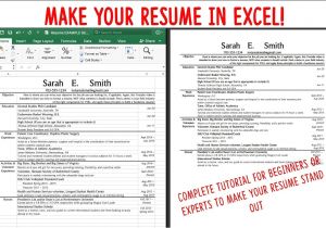 Resume format for Job In Excel Sheet Make A Resume Cv Using Excel Fast attractive and Easy