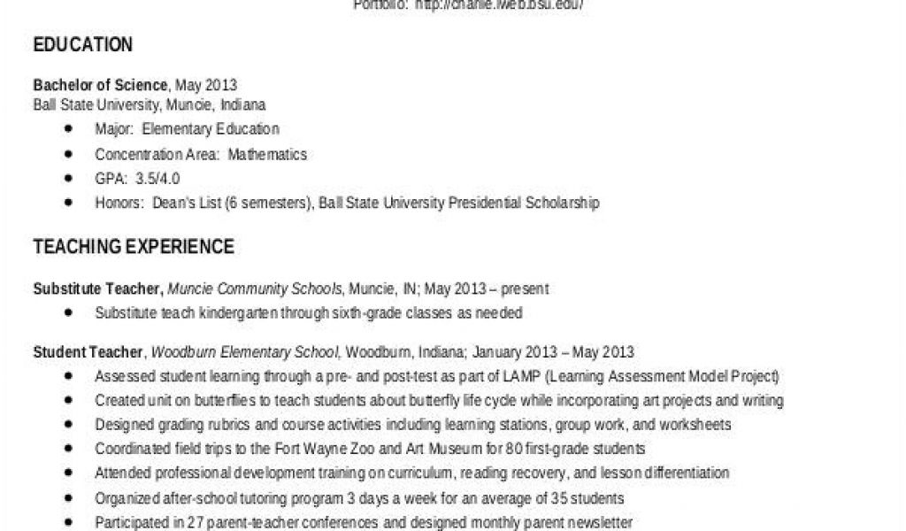 resume format for kindergarten teacher