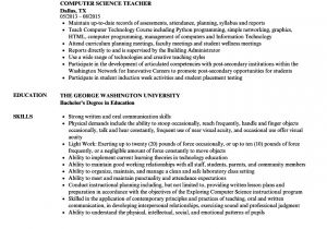 Resume format for Lecturer Job In Computer Science Computer Science Teacher Resume Samples Velvet Jobs