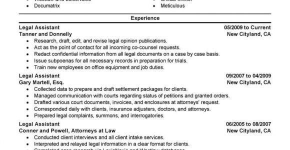 Resume format for Legal Job Best Legal assistant Resume Example Livecareer