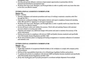 Resume format for Logistics Job Logistics Coordinator Resume Mt Home Arts
