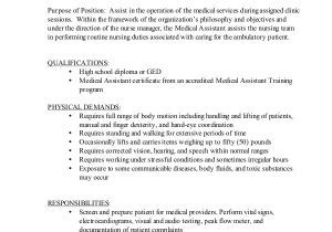Resume format for Medical Job Sample Medical assistant Job Description 8 Examples In Pdf