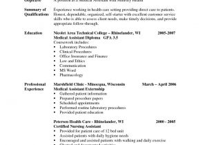 Resume format for Medical Job Sample Of A Medical assistant Resume Sample Resumes