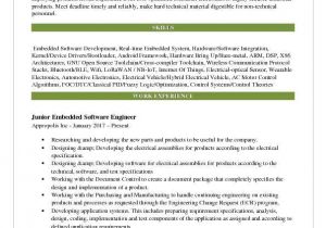 Resume format for Medical Representative Fresher Pdf Embedded software Engineer Resume Samples Qwikresume
