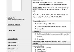 Resume format for Medical Representative Fresher Pdf Pattern Of Resume format Resume format