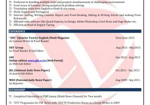 Resume format for News Reader Fresher Content Writer Sample Resumes Download Resume format