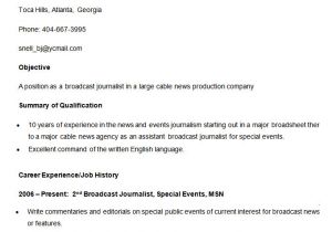 Resume format for News Reader Fresher Media Resume Template 31 Free Samples Examples format