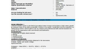 Resume format for News Reporter Fresher Journalist Resume Template 5 Free Word Pdf Document