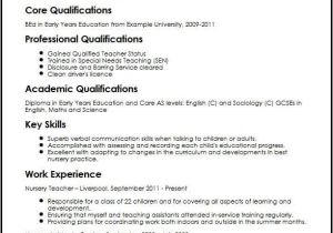 Resume format for Nursery Teacher Job Sample Nursery Teacher Cv Sample Myperfectcv