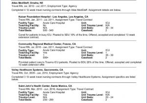Resume format for Nursing Job Sample Travel Nursing Resume Free Template Bluepipes Blog