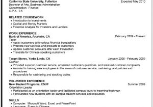 Resume format for Part Time Job Part Time Resume Sample Career Center Csuf