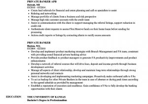 Resume format for Private Job Banker Resume Examples