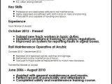 Resume format for Railway Job Track Worker Cv Sample Myperfectcv