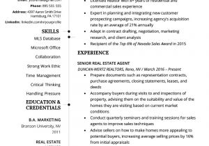 Resume format for Real Estate Job Real Estate Agent Resume Writing Guide Resume Genius