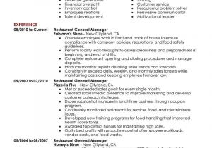 Resume format for Restaurant Job Best Restaurant Manager Resume Example Livecareer