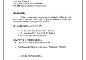 Resume format for Rj Job Rj Prateek Cv
