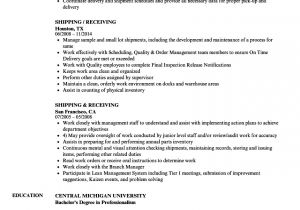 Resume format for Shipping Job 10 Warehouse Receiving Job Description Proposal Sample