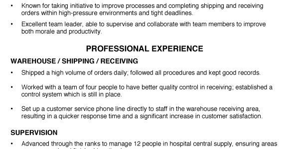 Resume format for Shipping Job Functional Resume Sample Shipping and Receiving