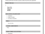 Resume format for Simple Graduate Sample Of Resume format Philippines Sample Resume format