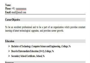 Resume format for software Tester Fresher 43 Professional Fresher Resumes