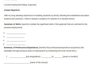 Resume format for Teacher Job Resume Templates 127 Free Samples Examples format