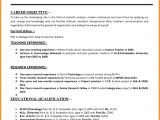 Resume format for Teachers Job In Word format 7 Cv Sample for Teaching Job theorynpractice