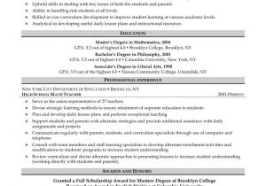Resume format for Teaching Job In College 15 Example First Year Teacher Resume Sample Resumes