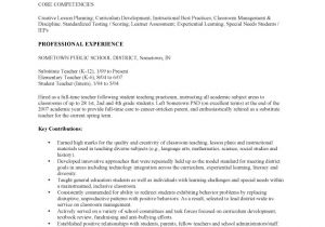 Resume format for Teaching Job In College School Teacher Sample Resume Fastweb