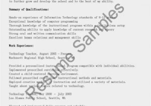 Resume format for Teaching Job In Engineering College Resume Samples Technology Teacher Resume Sample