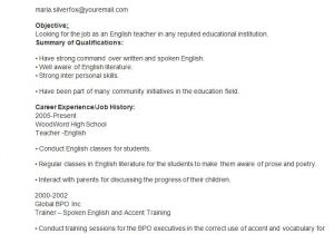 Resume format In English Word How to Make A Good Teacher Resume Template