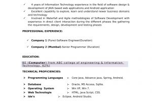 Resume format In Word for Computer Engineers Freshers 32 Resume Templates for Freshers Download Free Word format
