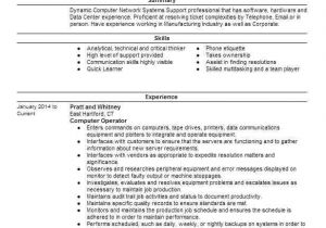 Resume format In Word for Computer Operator Computer Operator Resume Sample Operator Resumes
